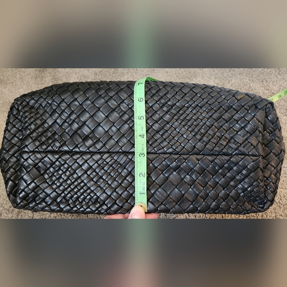 Falor Hand Woven Italian Leather Handbag Bag Satchel in Black; New w/o Tags - Picture 12 of 16